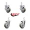 Service Caster 4 Inch Gray Polyurethane Wheel Swivel 3/4 Inch Square Stem Caster Brakes, 2PK SCC-SQ20S414-PPUB-GRY-TLB-34-2-S-2 - alternate 5